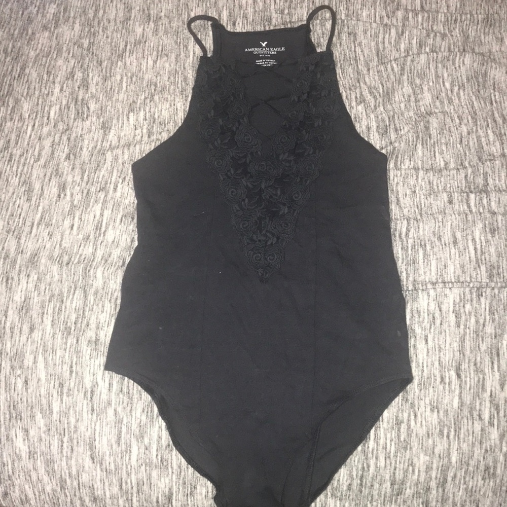 navy blue American Eagle body suit
